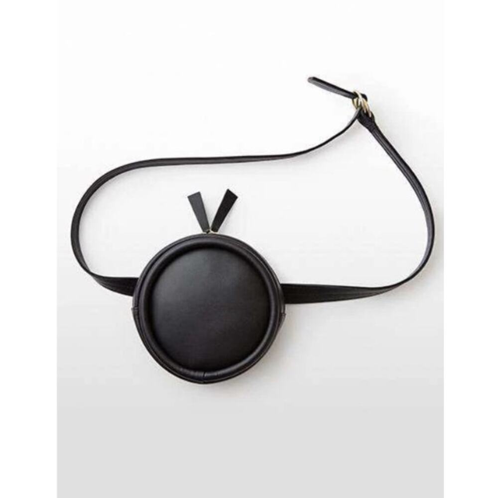 Hozen Black Circle Fanny Pack Crossbody Faux Leather Purse